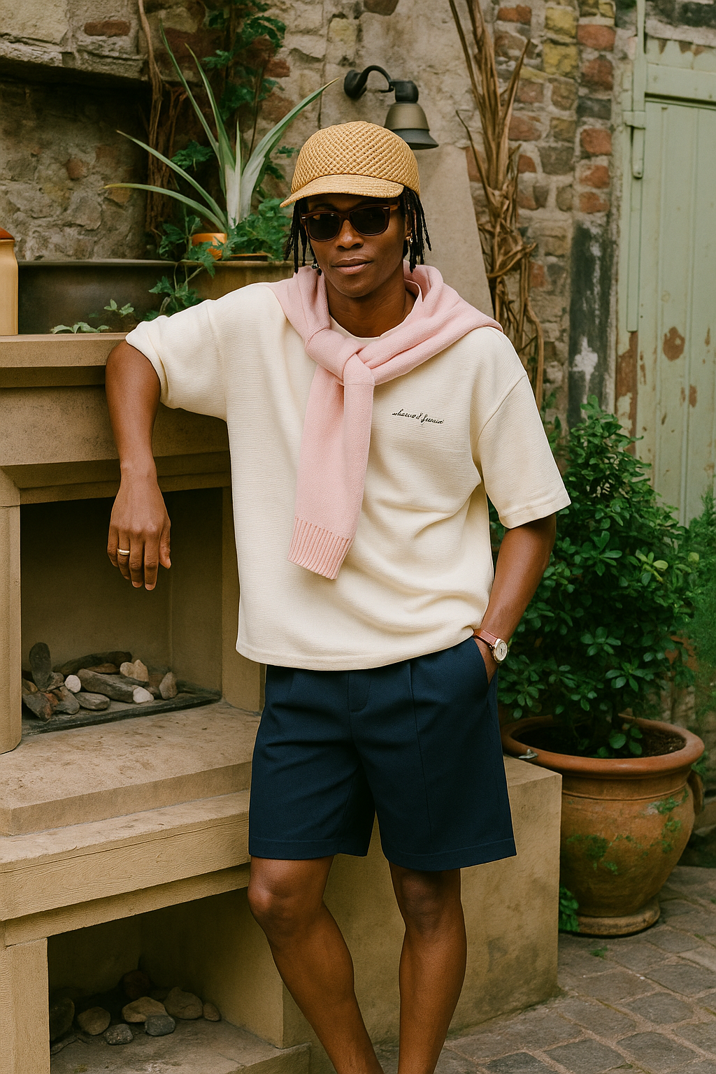 Boné Aba Curva Trópical Palha Trançada Hatz