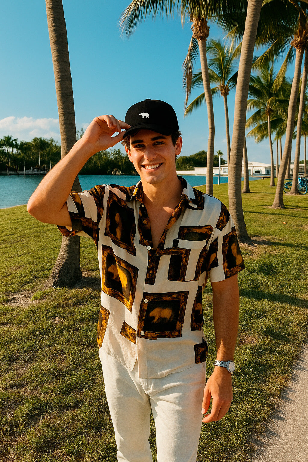 Boné Aba Curva Urso Tropical Hatz