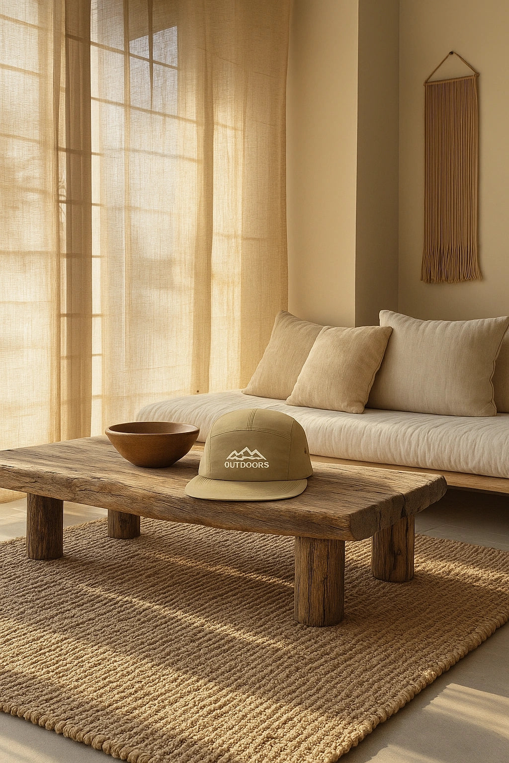 bone-aba-reta-bege-outdoors-frente-ambiente-leve-tecido-respiravel-avancado-toque-acetinado-resistencia-termica-secagem-rapida-brilho-natural-controlado-cor-original-resistente-a-exposicao-solar-ultraleve-e-resistente