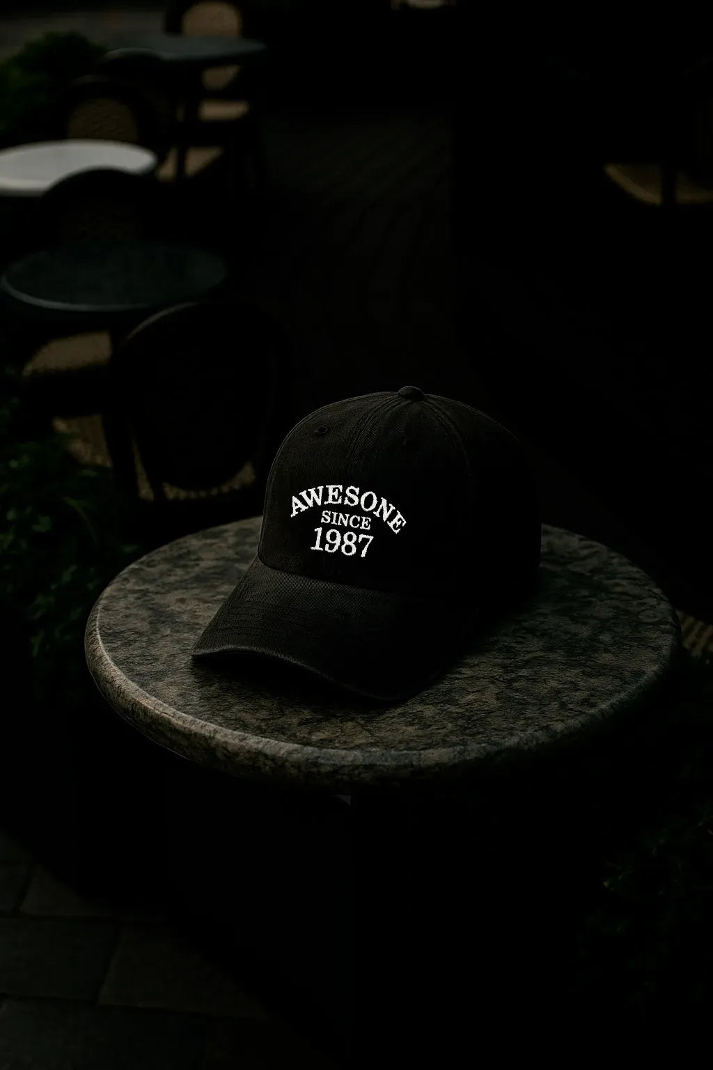 Bone Aba Curva Awesome 1987 Preto resistente para rotina