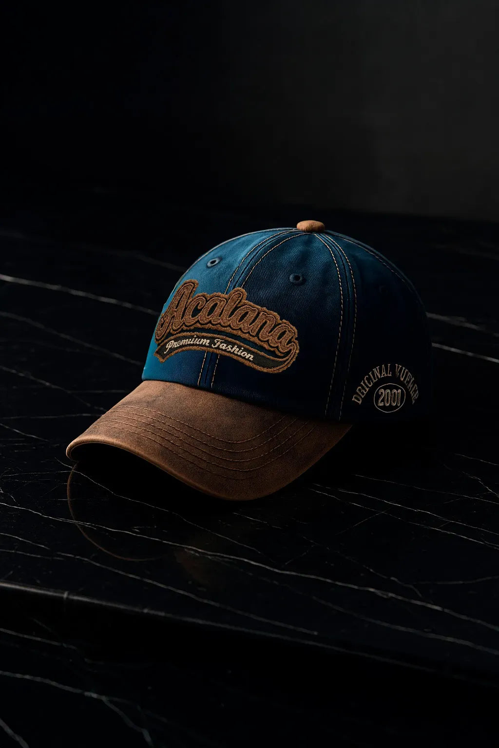 Bone Aba Curva Baseball Acalana Azul nao descostura facil