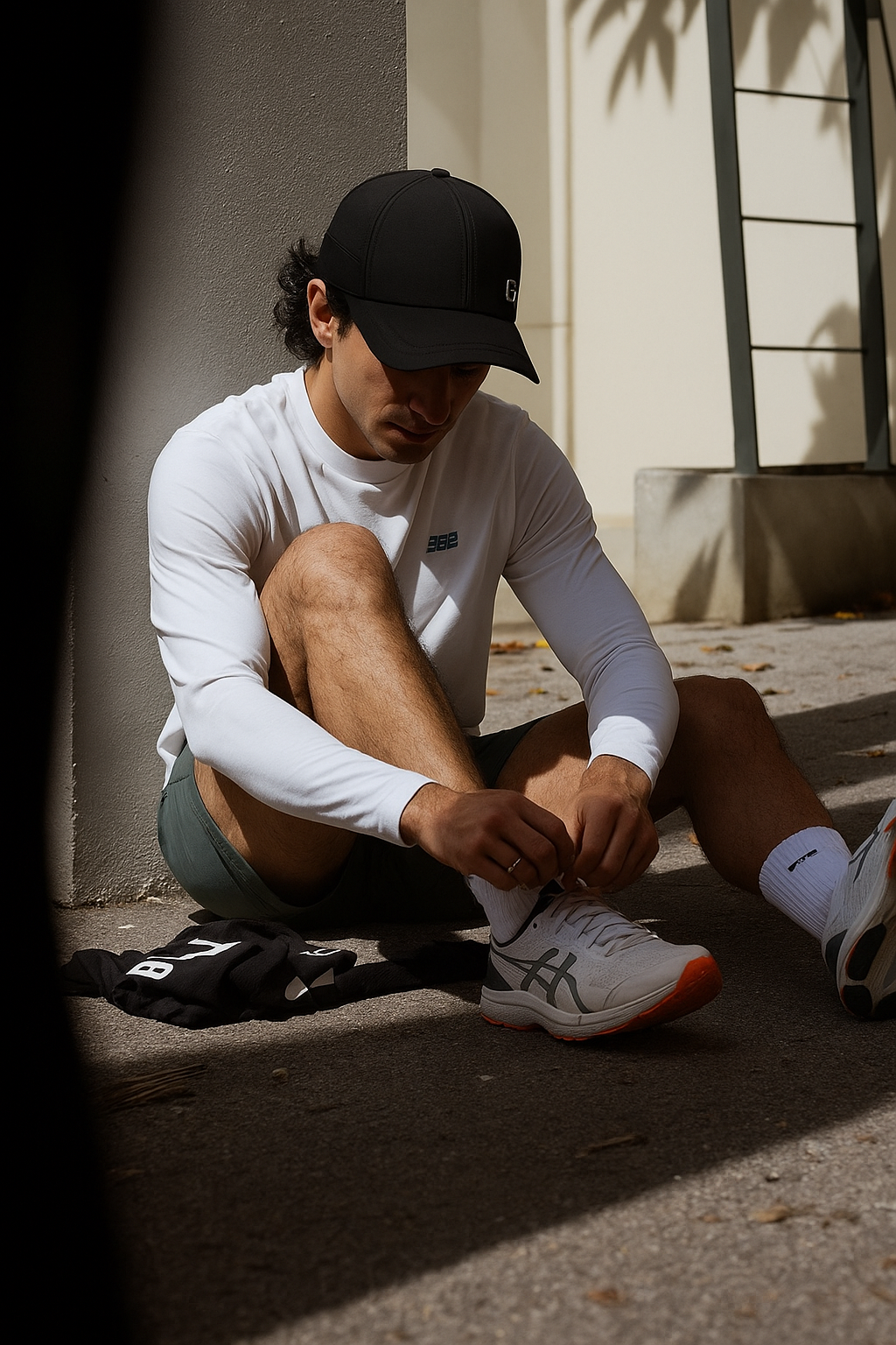 Boné Esportivo Preto e Azul Ventilado, Ajuste Traseiro