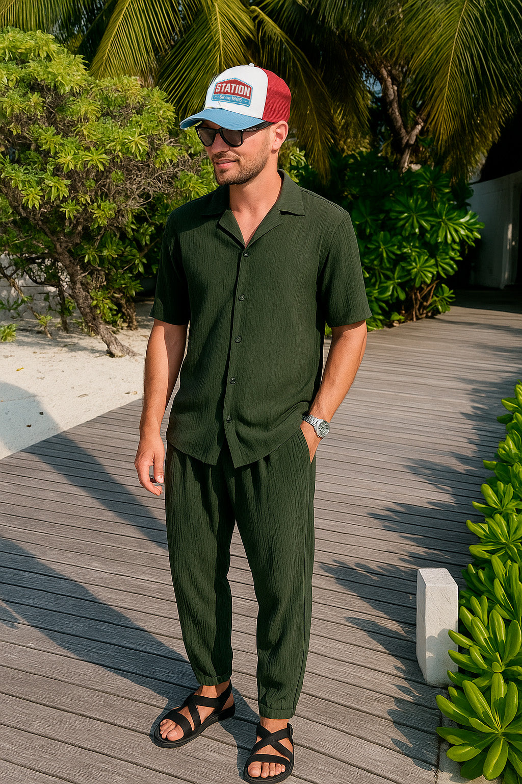 Boné Trucker Station Since 1865, Com Tela e Ajustável